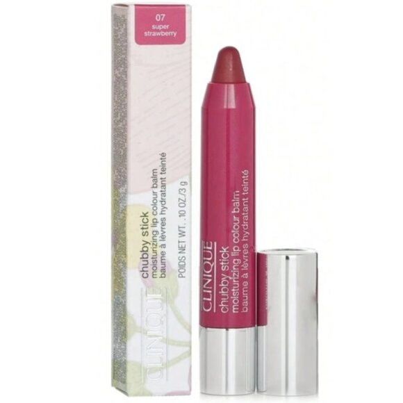 Clinique Chubby Stick 07 SUPER STRAWBERRY Moisturizing Lip Color Balm 3g NIB - Picture 2 of 11